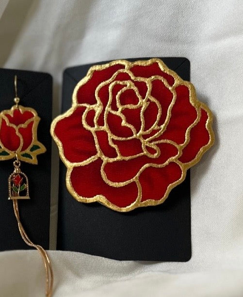 Beauty & The Rose Collection Earrings/ Brooch/Set