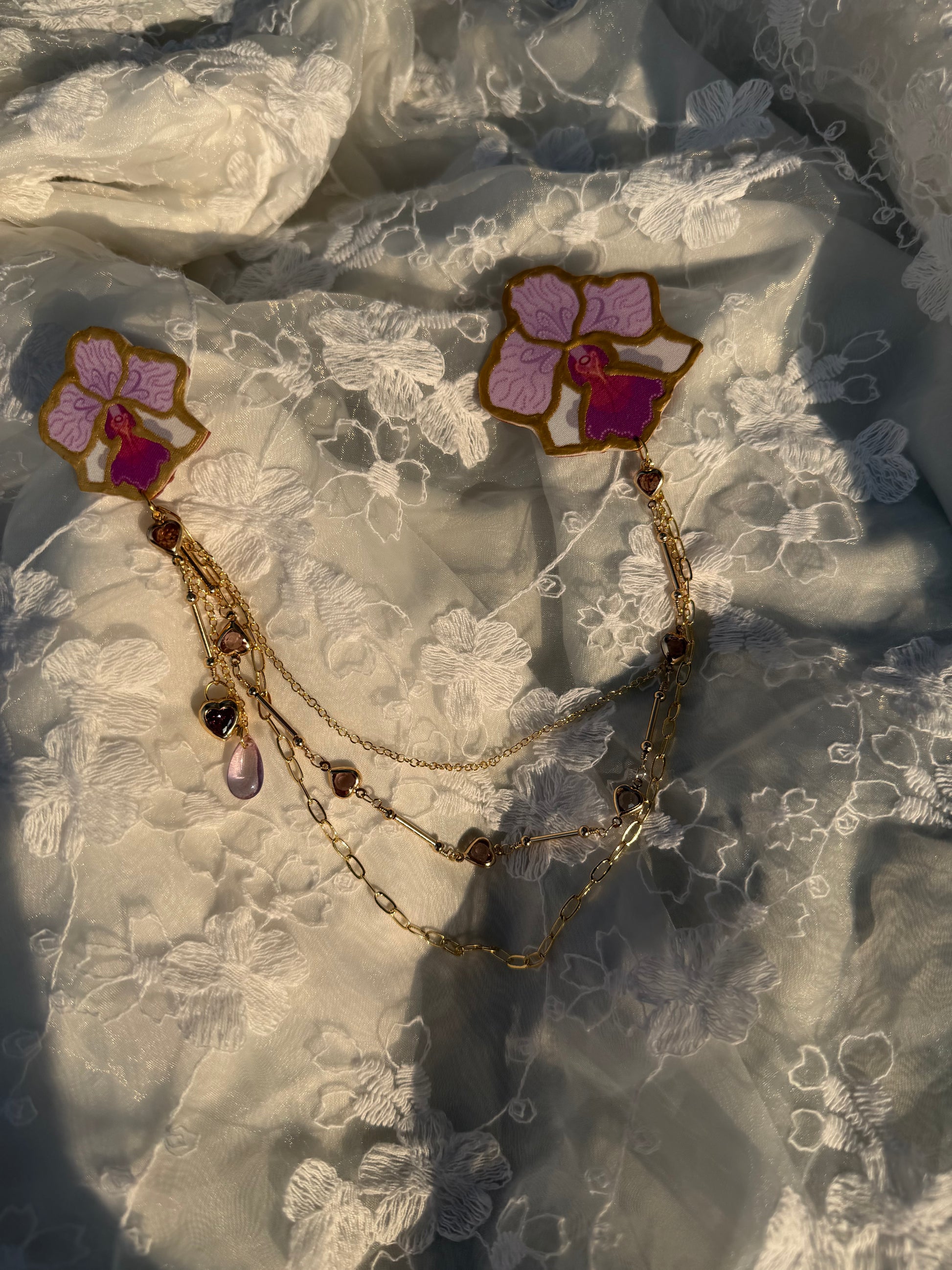 Vanda Miss Joaquim inspired 2pc Kerongsang