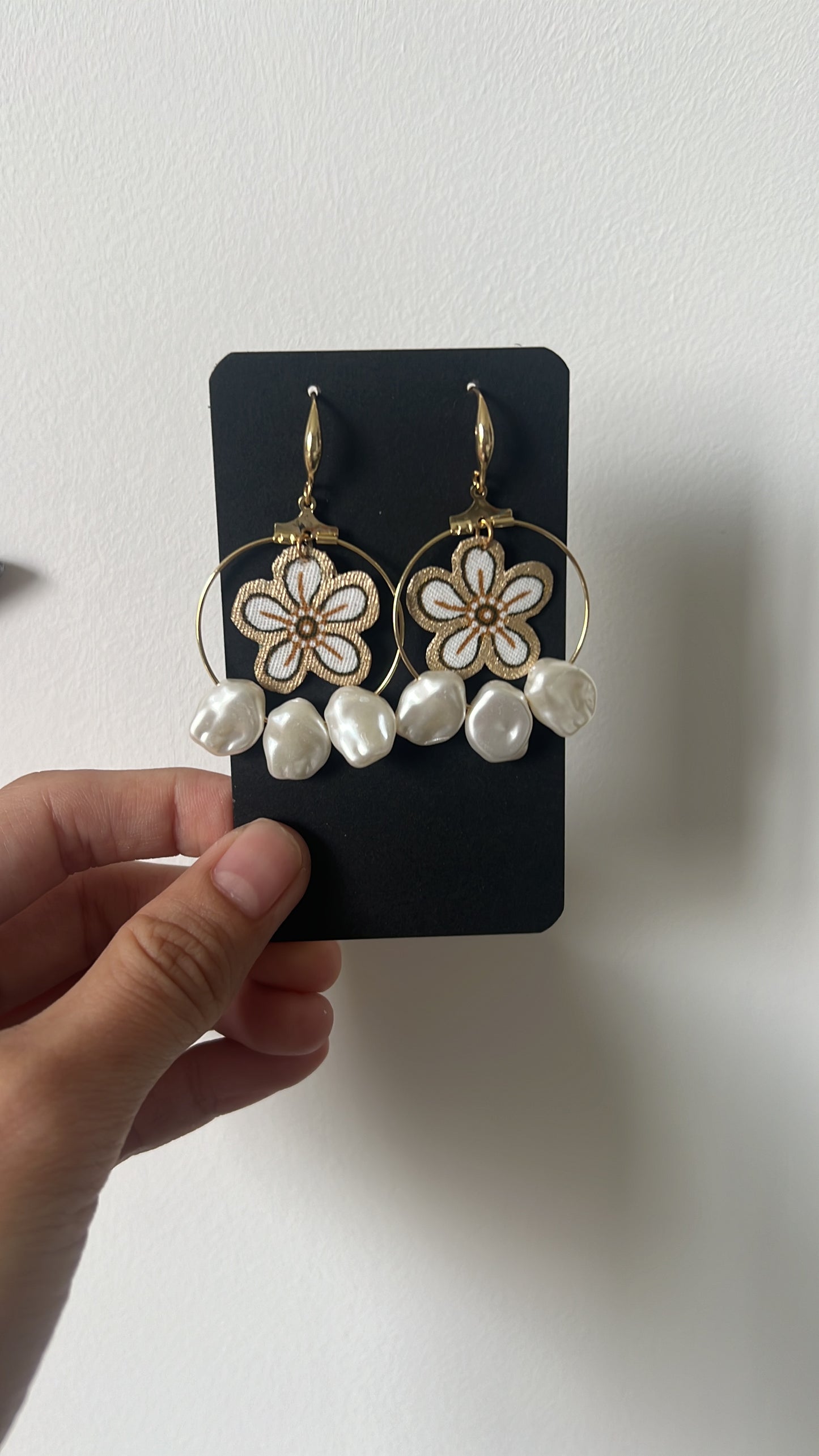 White Darcey Pearl Earrings