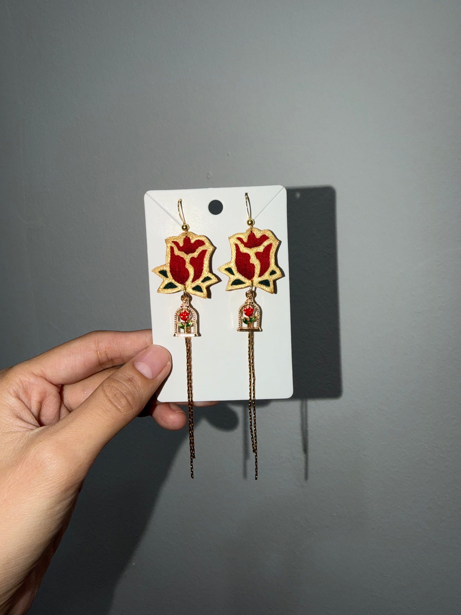 Beauty and the Rose Earrings