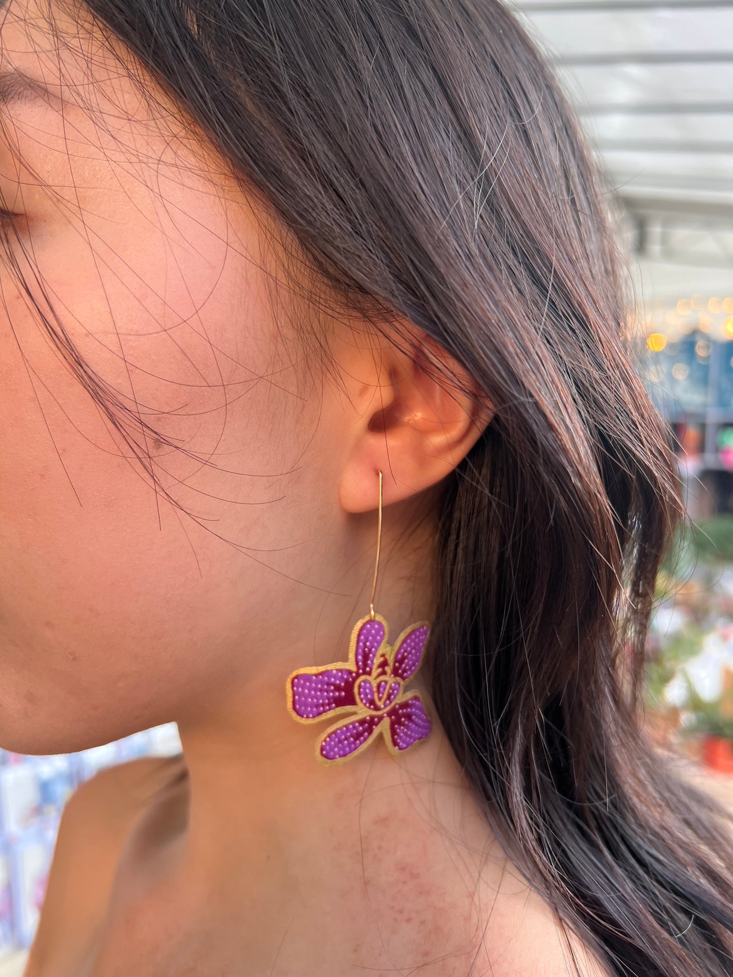 Orchid Dangling Earrings