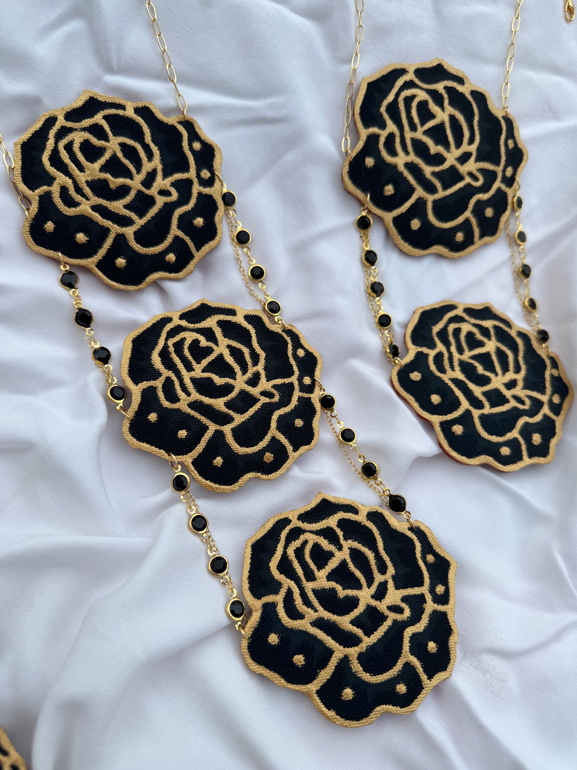 Batik Dokoh Kerongsang Necklace Black Rose