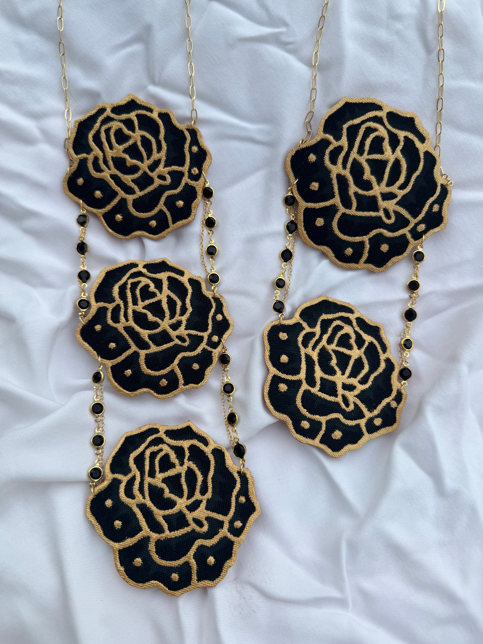 Batik Dokoh Kerongsang Necklace Black Rose