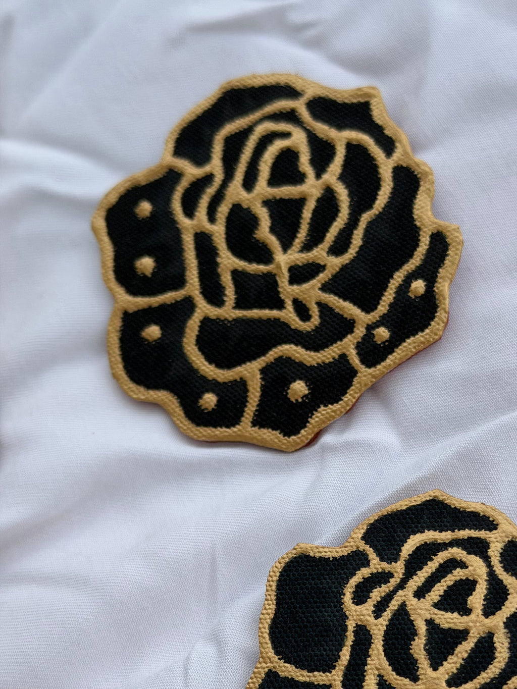 Batik Brooch Black Rose 8.5CM