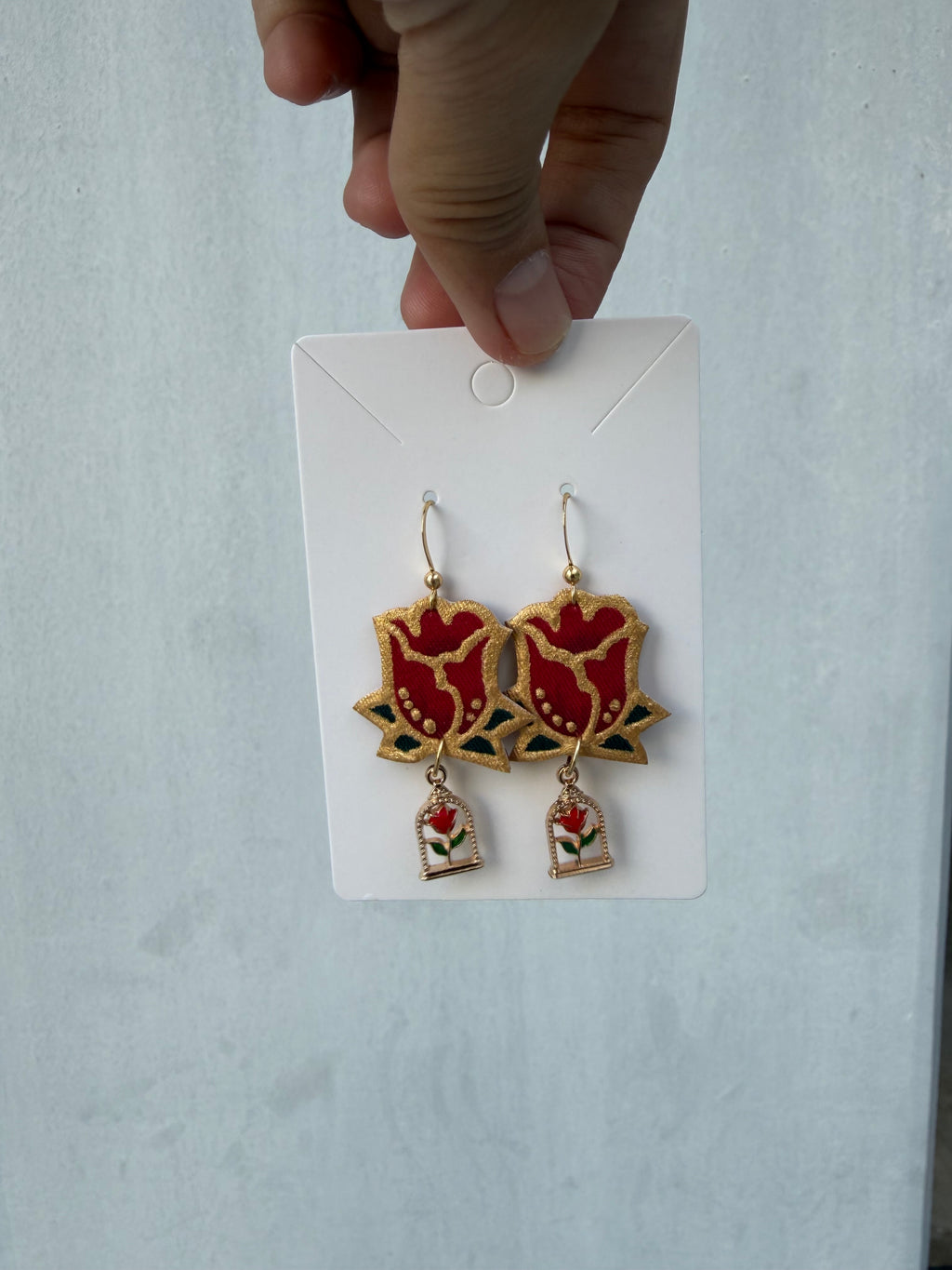 Beauty and the Rose Earrings (Short or Long)