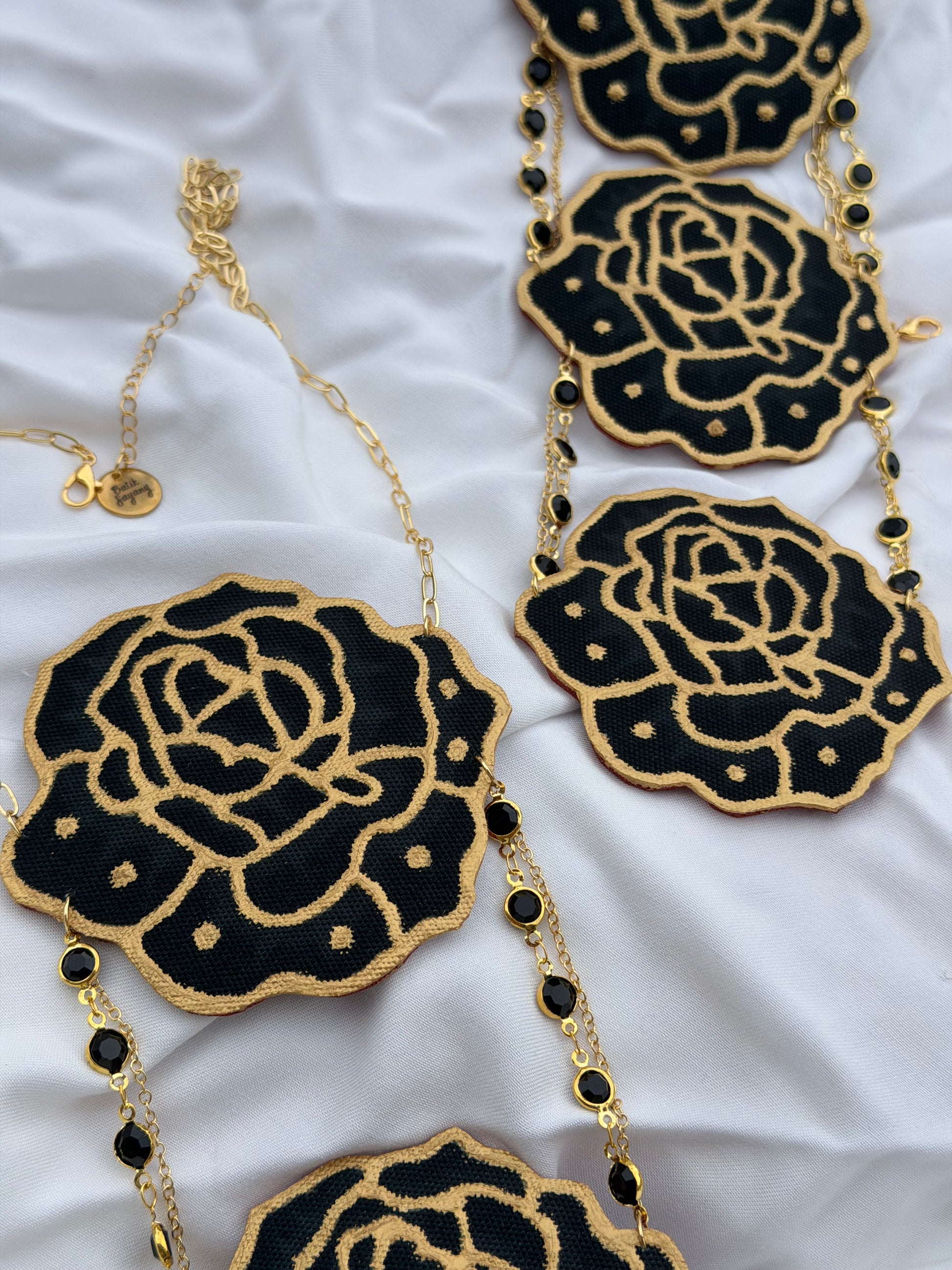 Batik Dokoh Kerongsang Necklace Black Rose