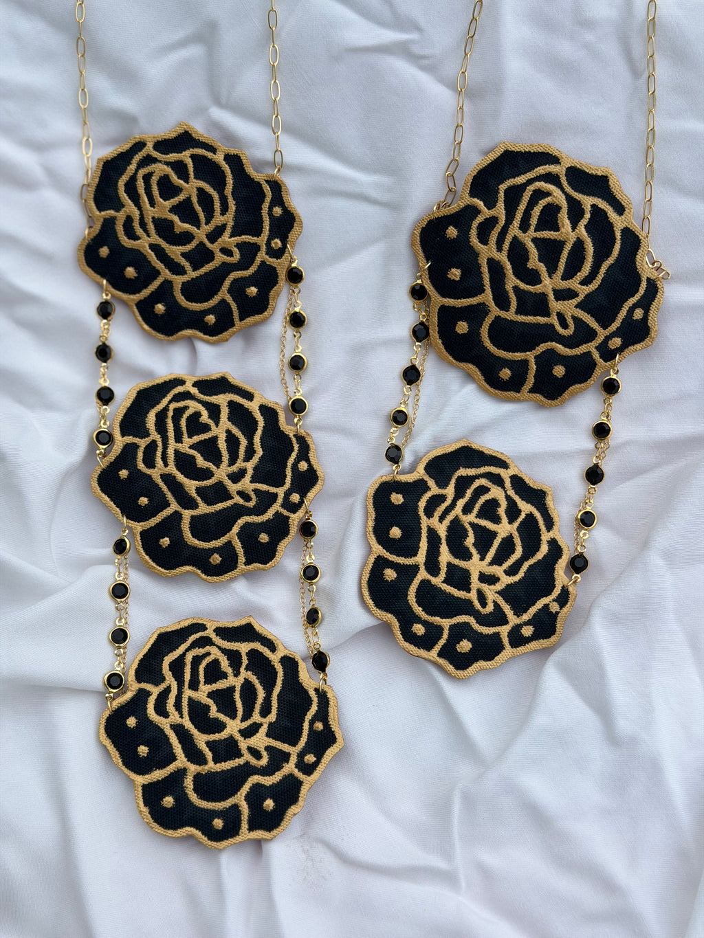 Batik Dokoh Kerongsang Necklace Black Rose