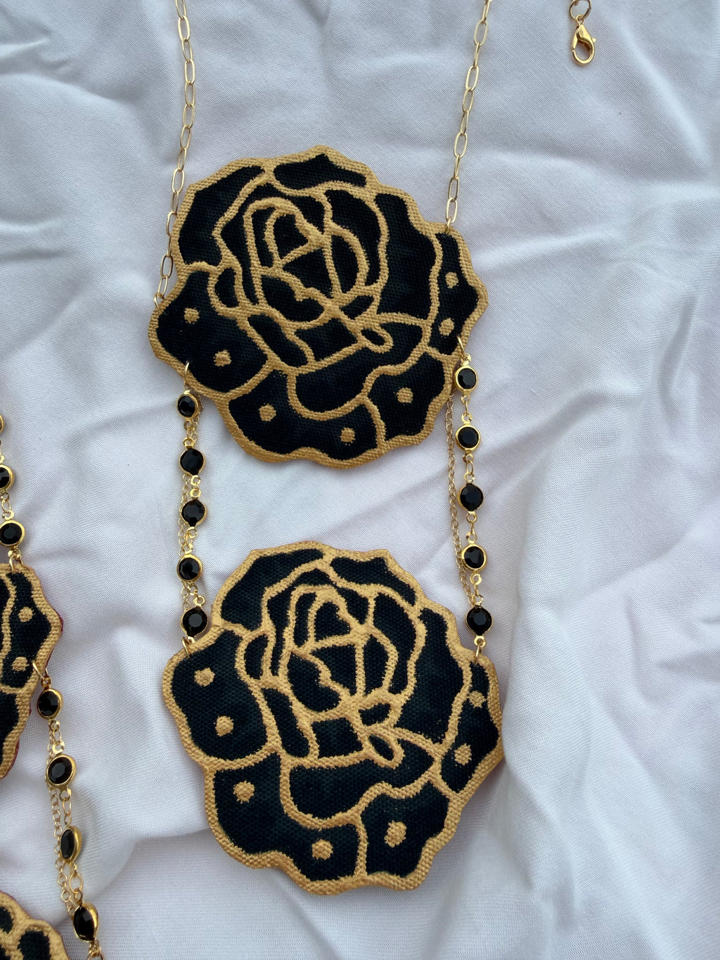 Batik Dokoh Kerongsang Necklace Black Rose