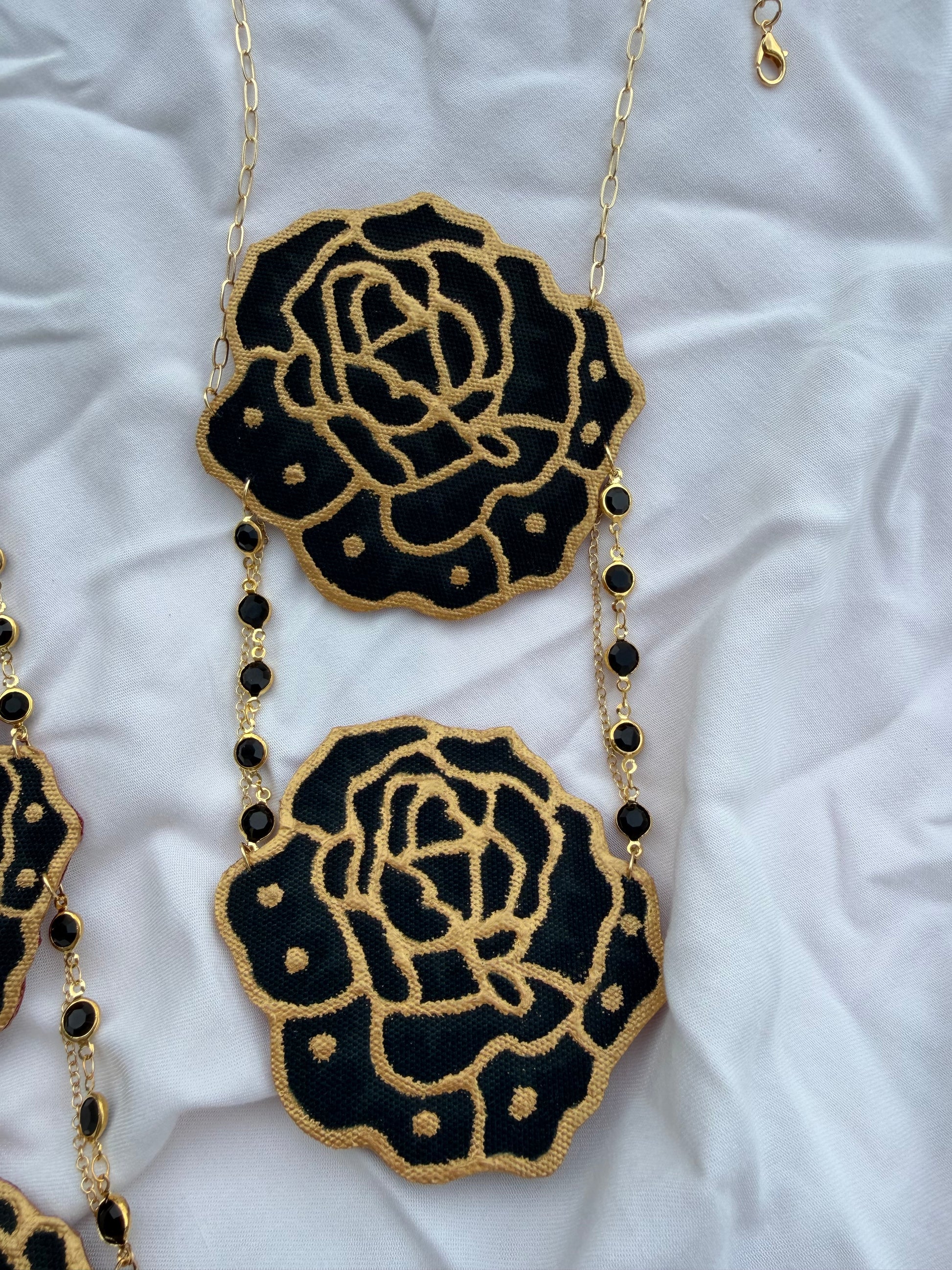 Batik Dokoh Kerongsang Necklace Black Rose