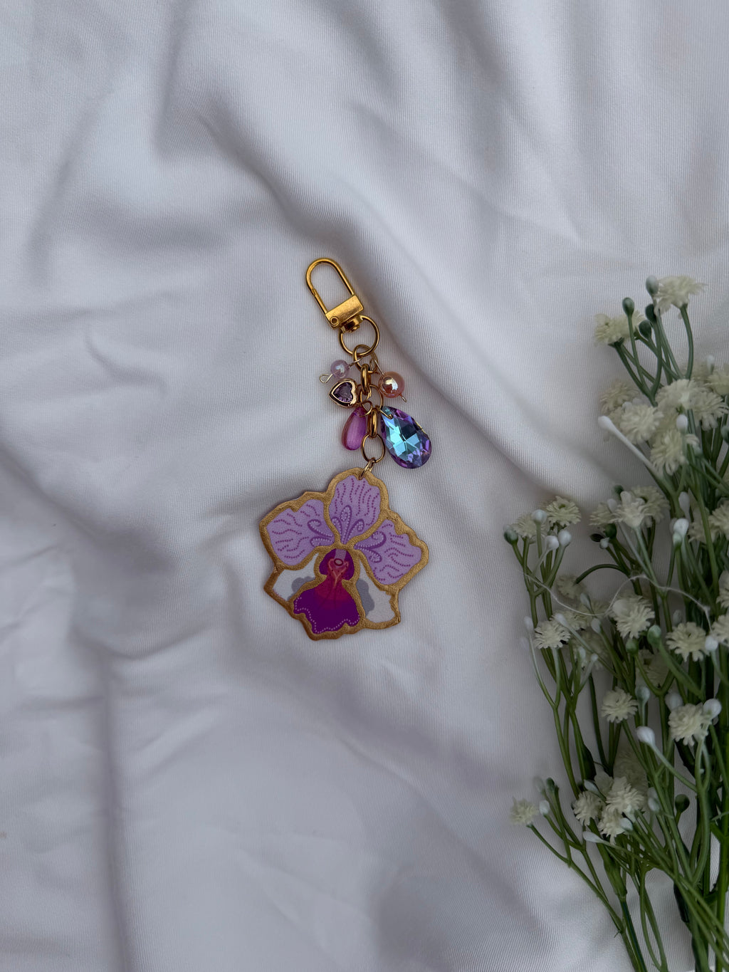 Vanda Miss Joaquim inspired Keychain Motif Approx Size: 5.5CM