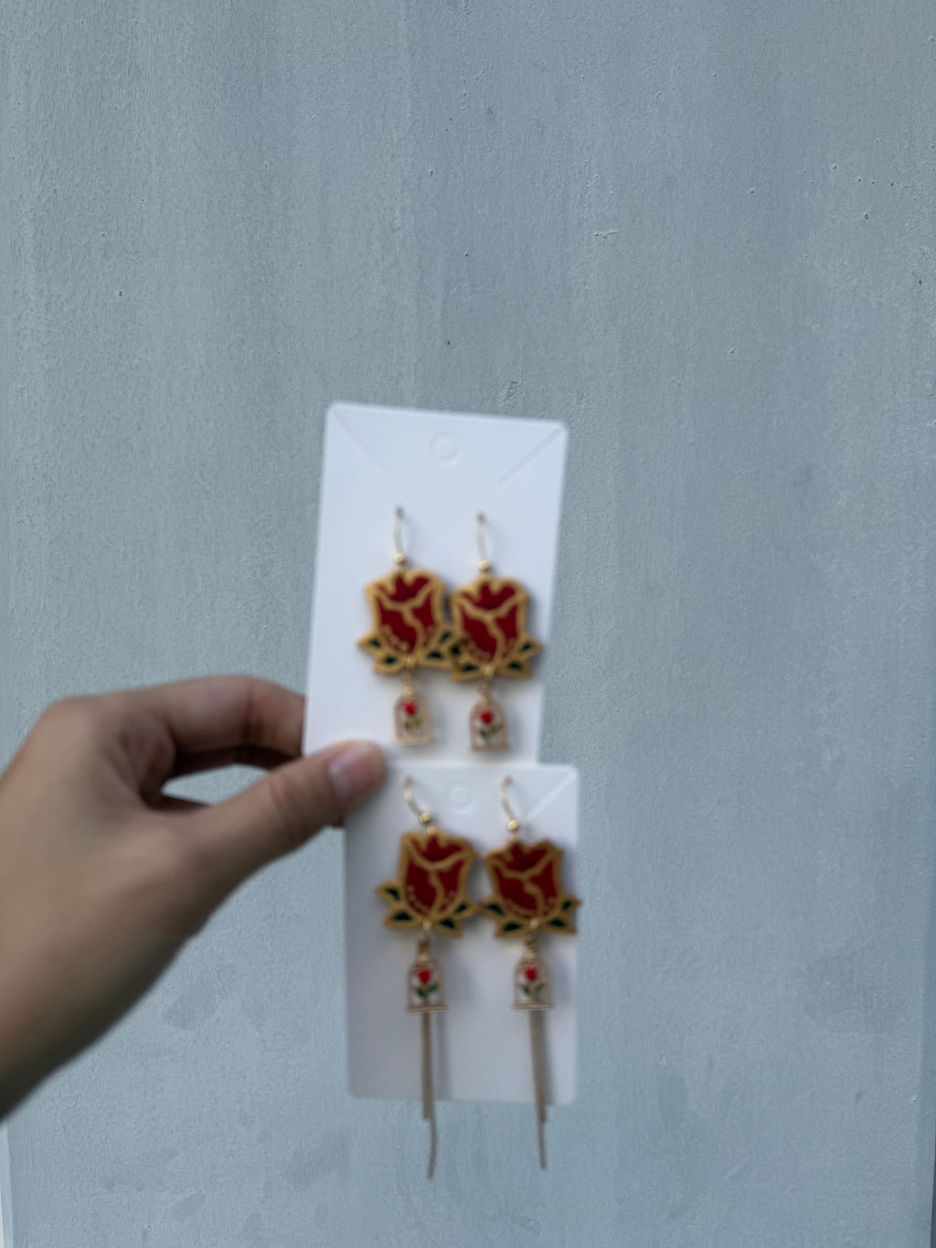 Beauty and the Rose Earrings (Short or Long)