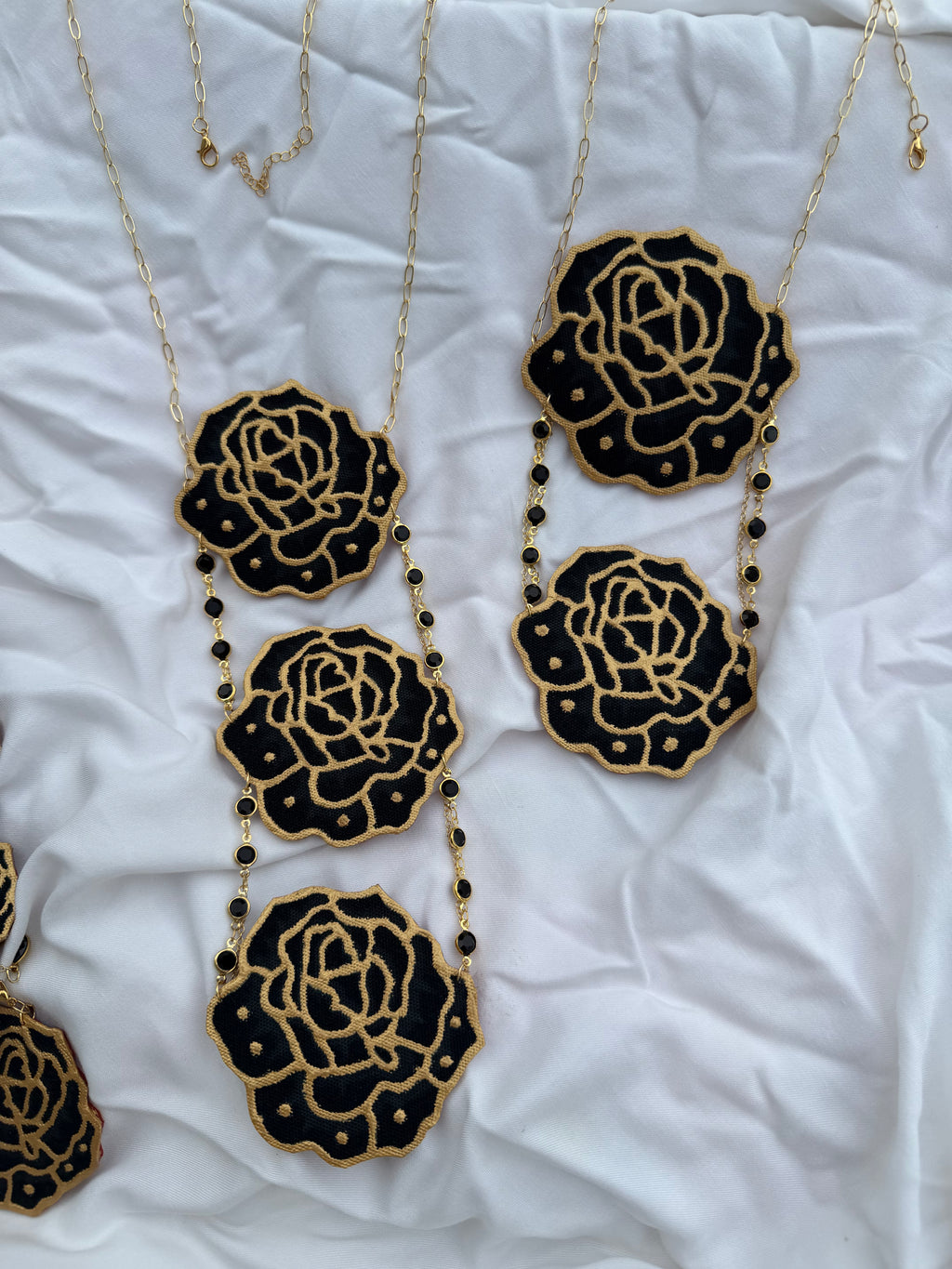 Batik Dokoh Kerongsang Necklace Black Rose