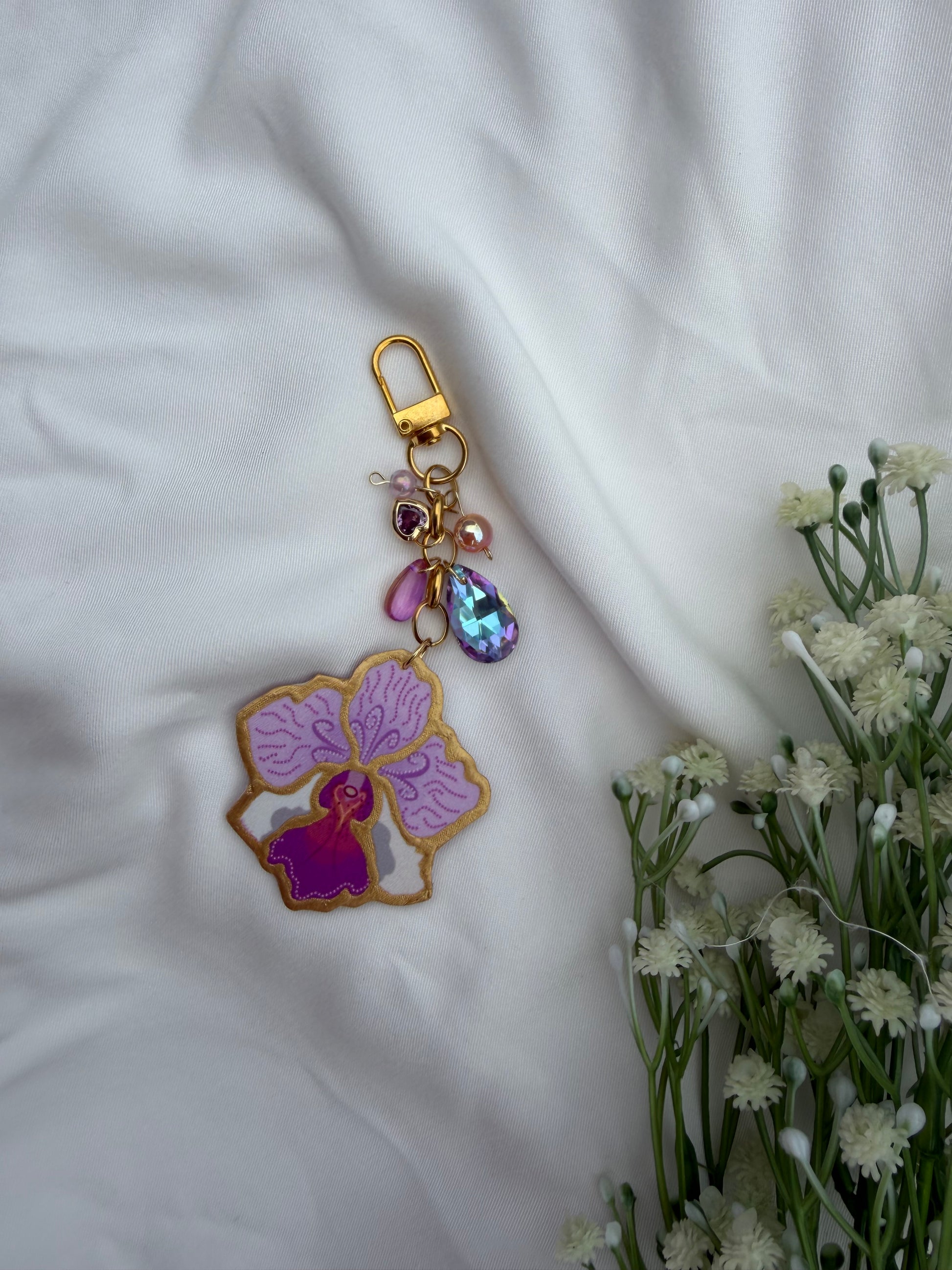 Vanda Miss Joaquim inspired Keychain Motif Approx Size: 5.5CM