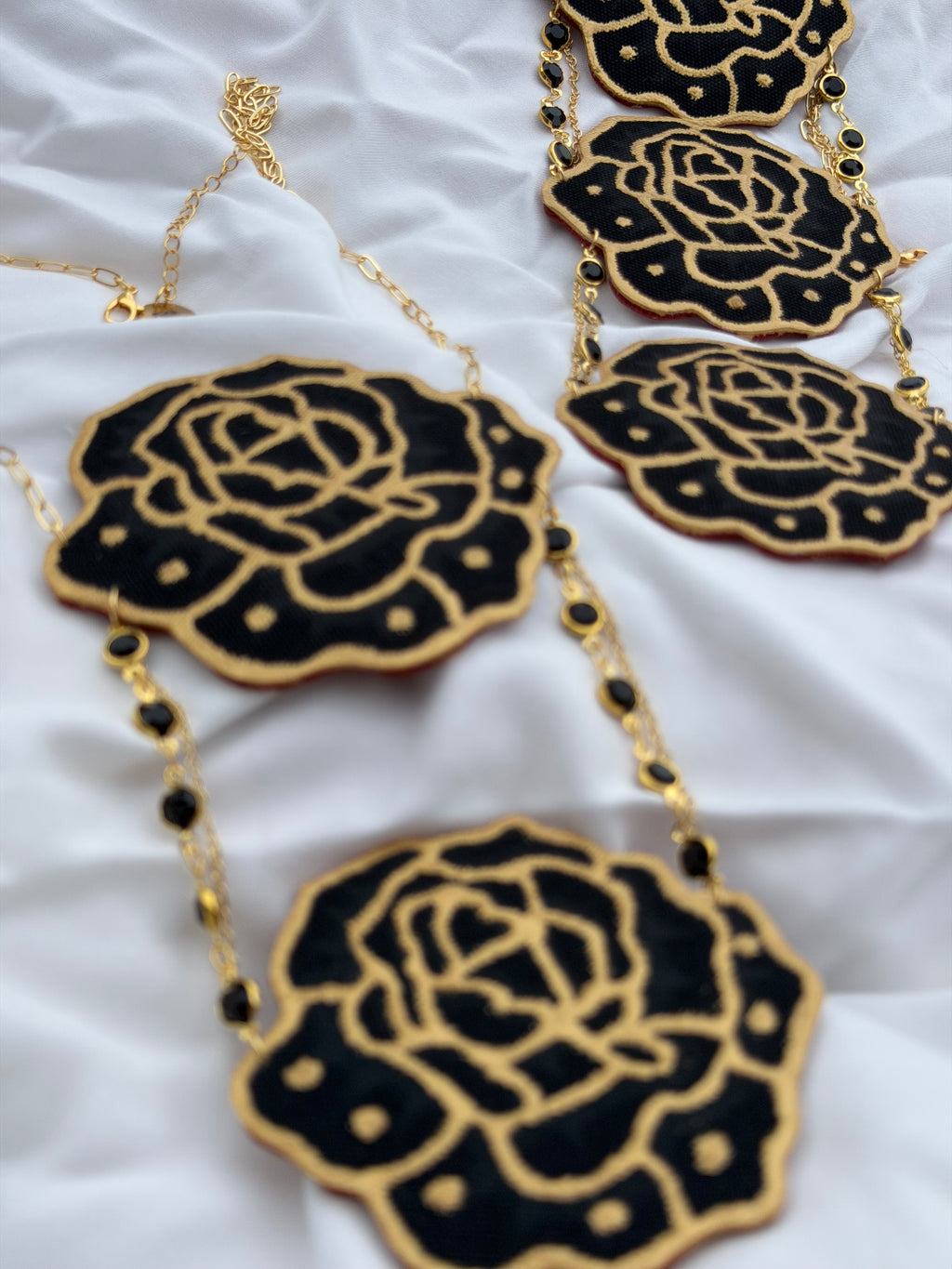 Batik Dokoh Kerongsang Necklace Black Rose