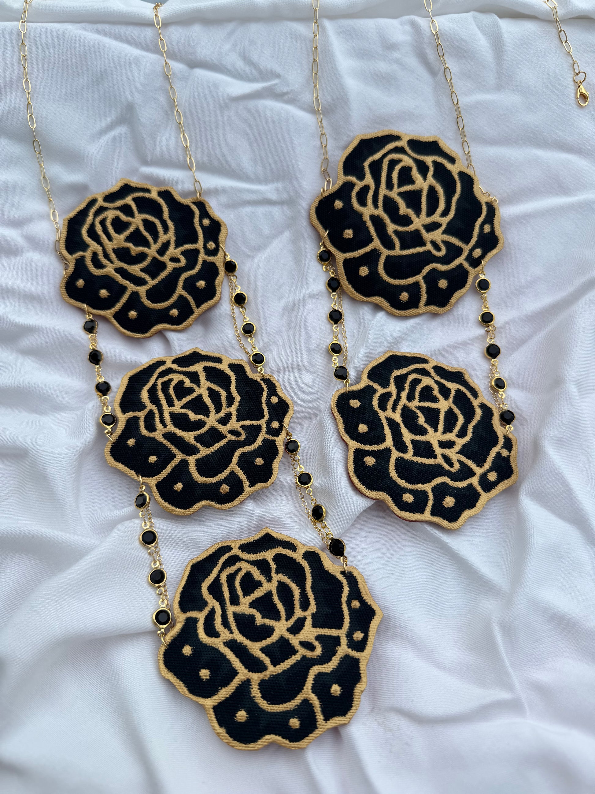 Batik Dokoh Kerongsang Necklace Black Rose