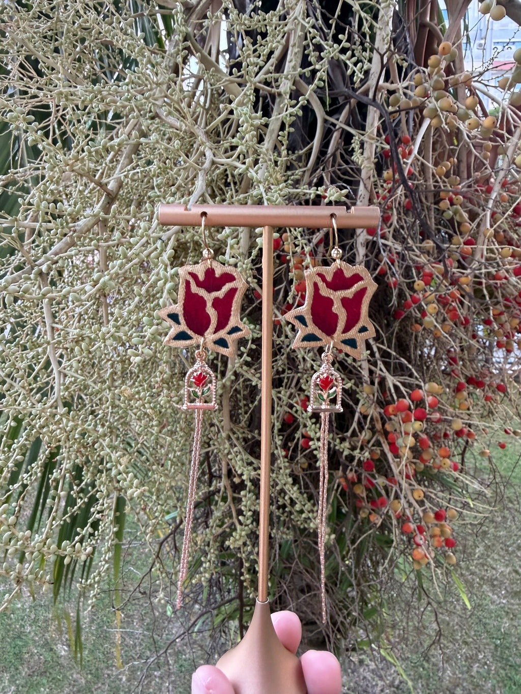 Beauty and the Rose Earrings