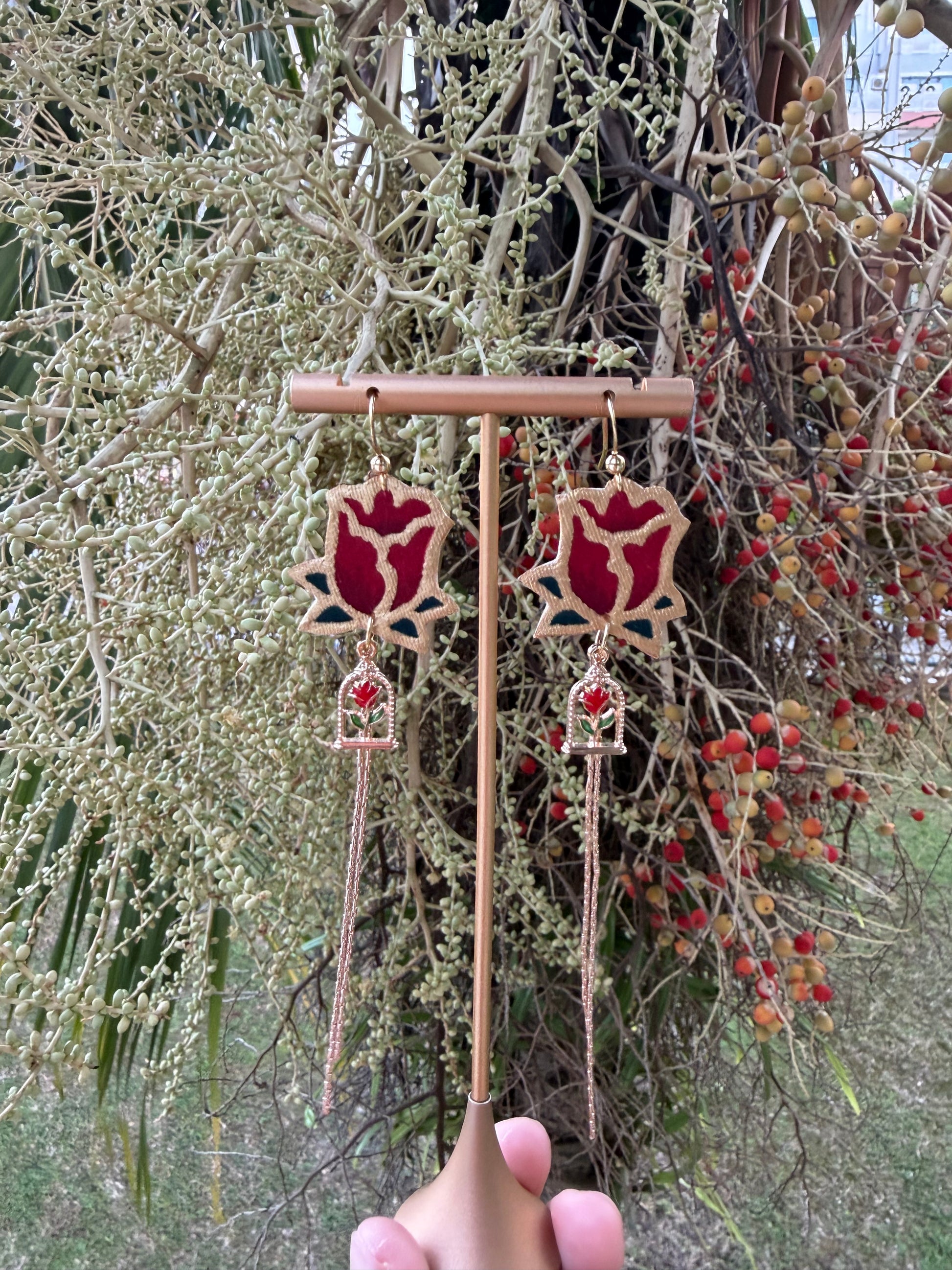 Beauty and the Rose Earrings