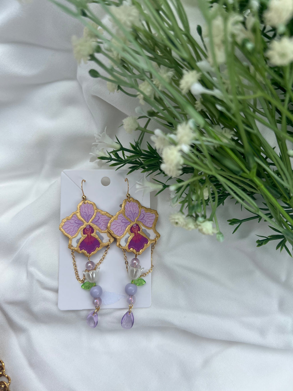 Vanda Miss Joaquim inspired Whimsical EARRINGS Motif Approx Size: 3.5CM