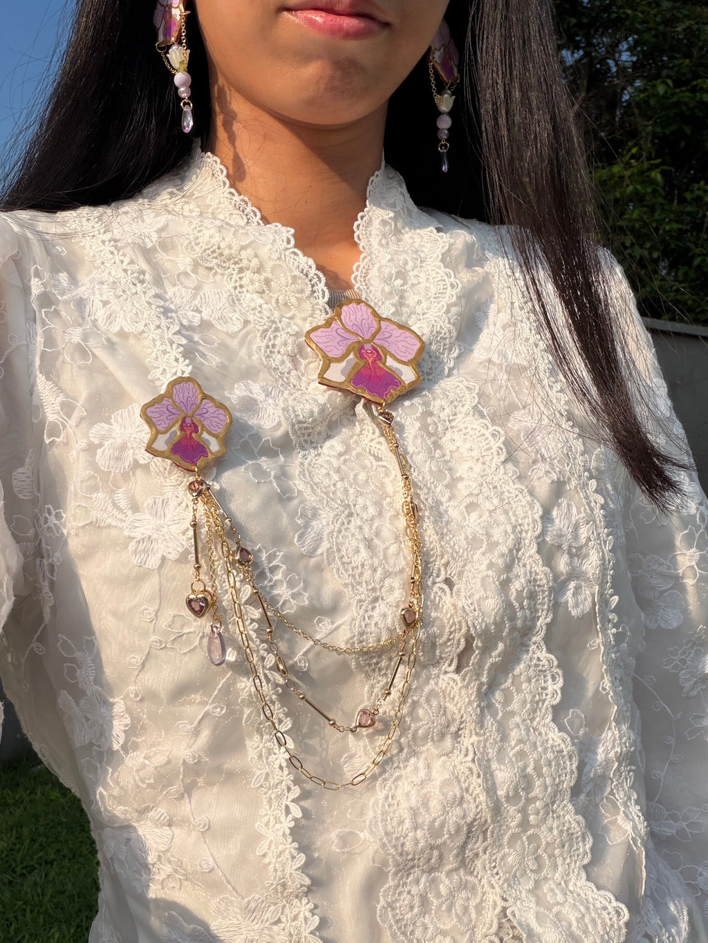 Vanda Miss Joaquim inspired 2pc Kerongsang