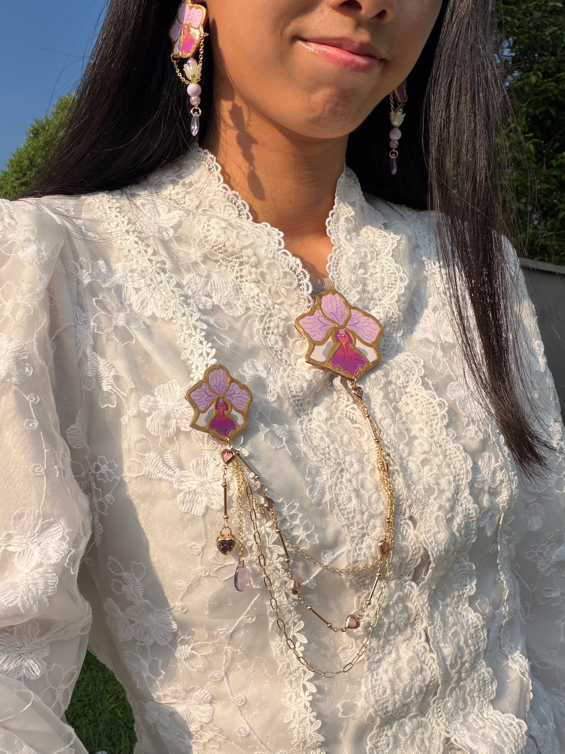 Vanda Miss Joaquim inspired 2pc Kerongsang
