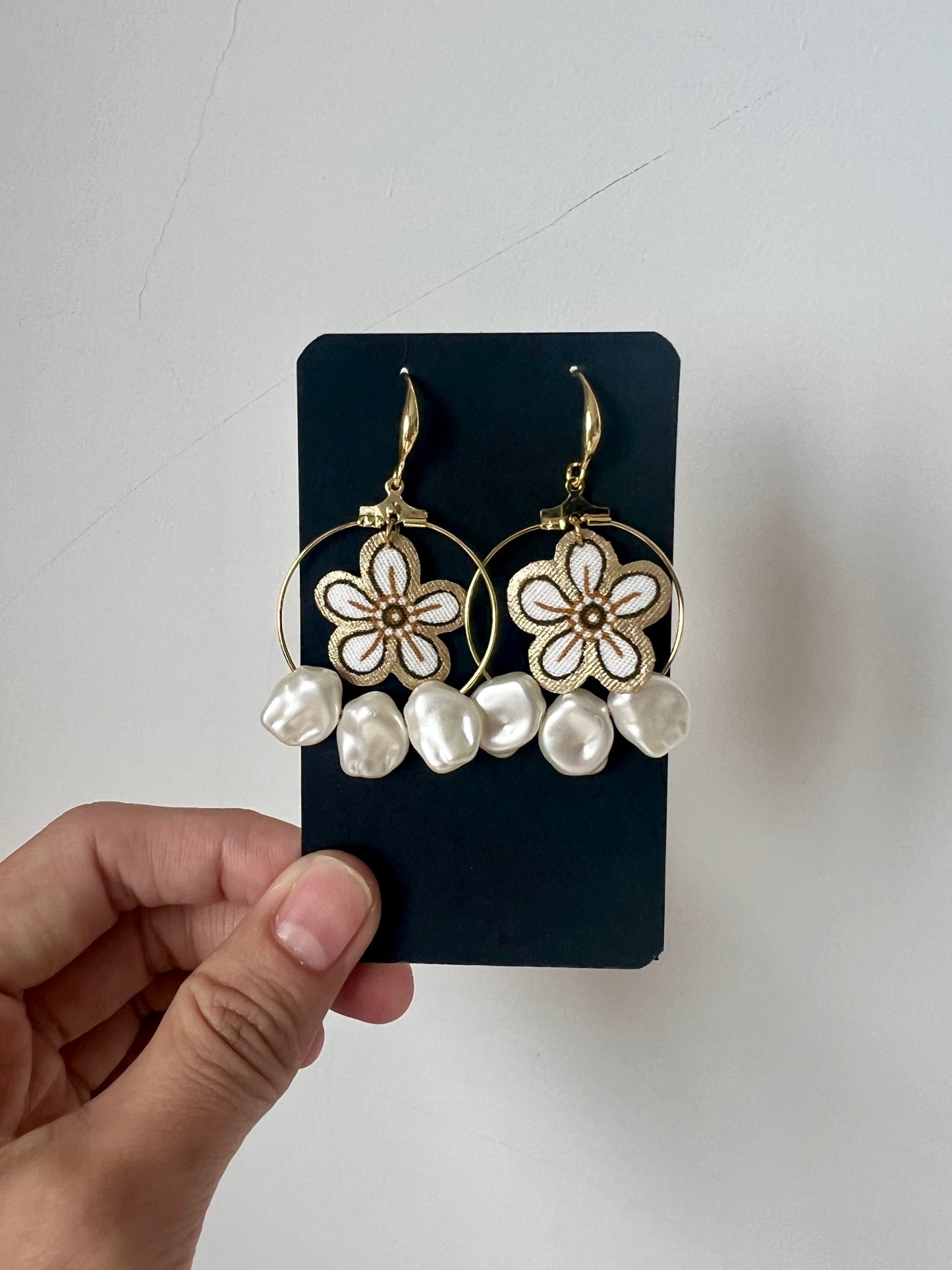 White Darcey Pearl Earrings