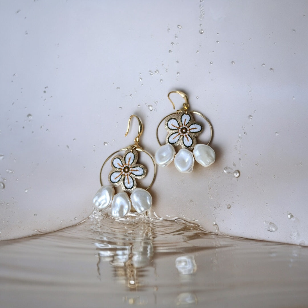 White Darcey Pearl Earrings