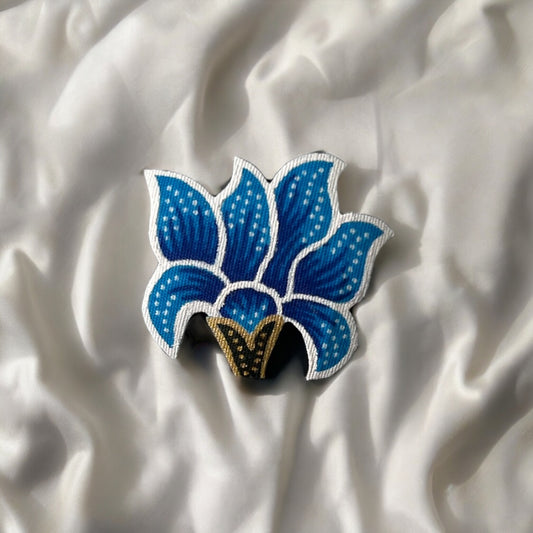 Amaryllis Batik Brooch (Small - Sky Blue)