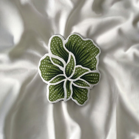 Fira Batik Brooch (Green - White/ Sky Blue Violet)