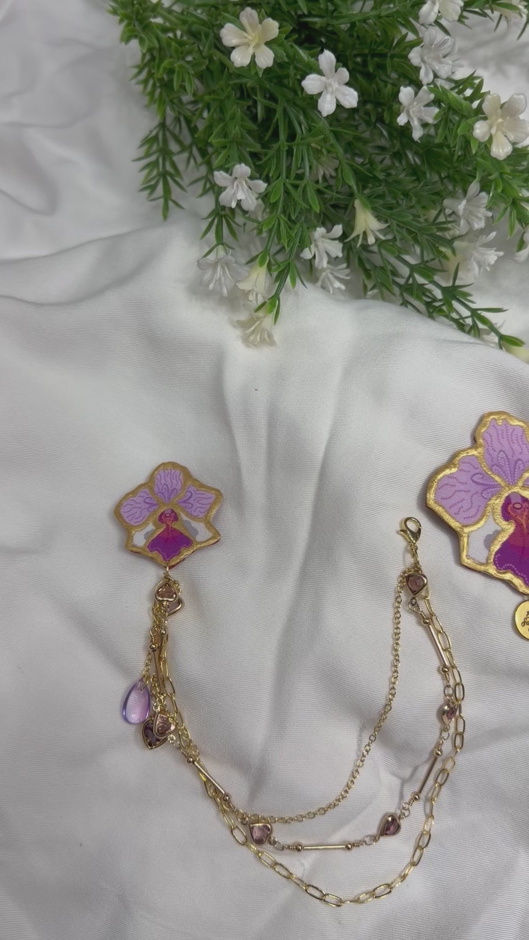 Vanda Miss Joaquim inspired 2 Piece Kerongsang Detachable