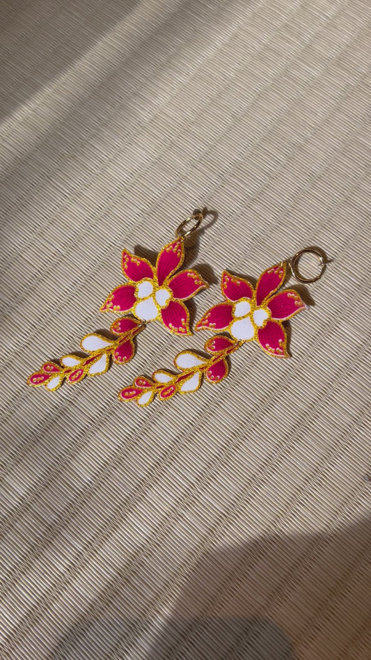 Orchid Batik Earrings