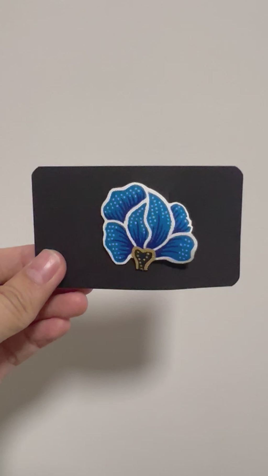 Dahlia Batik Hair clip (Sky Blue, Navy Blue)