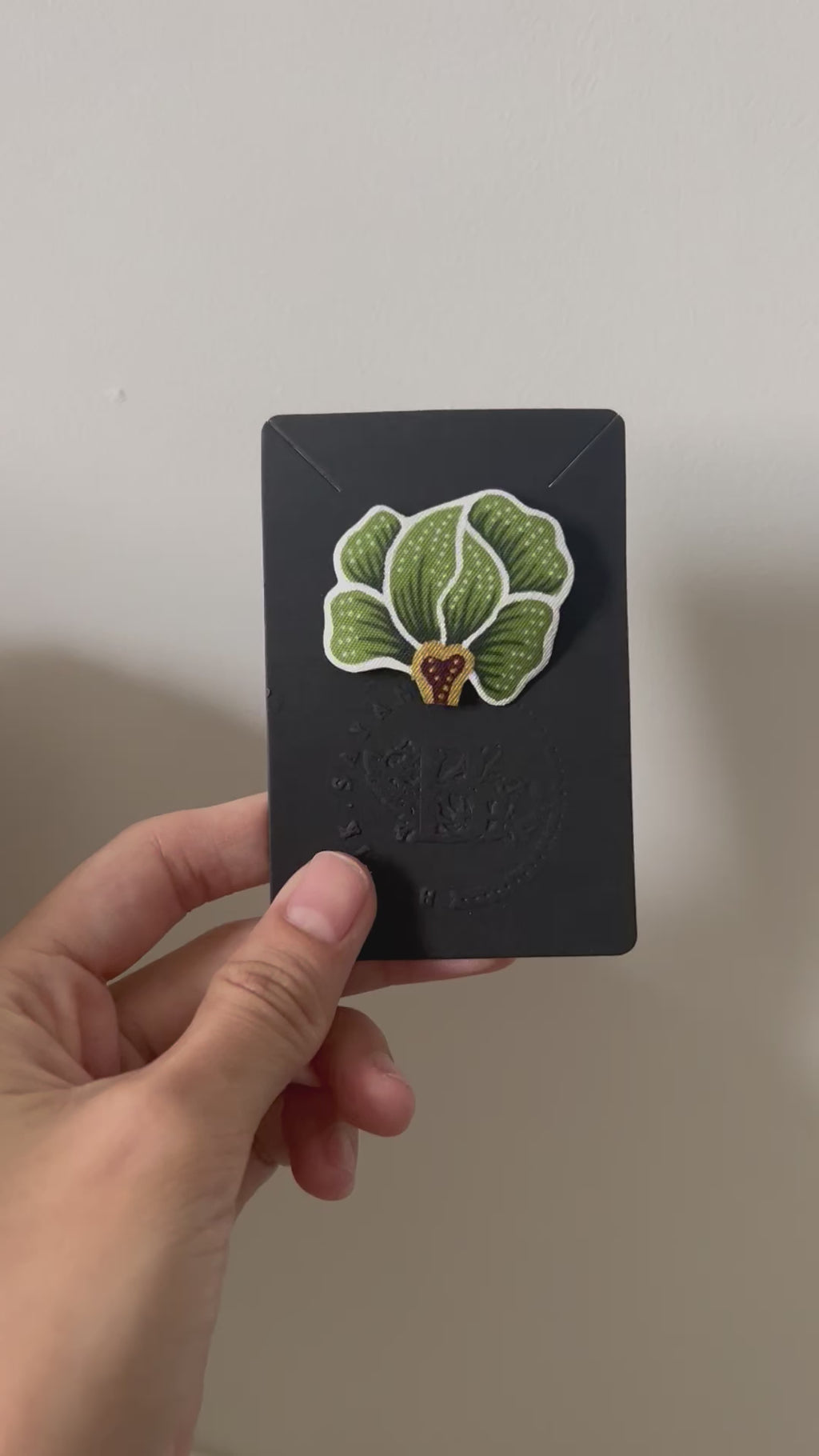 Dahlia Batik Brooch (Small - Green, Navy Blue)